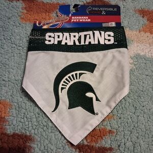 Pets First Green and White Spartans Dog Bandana